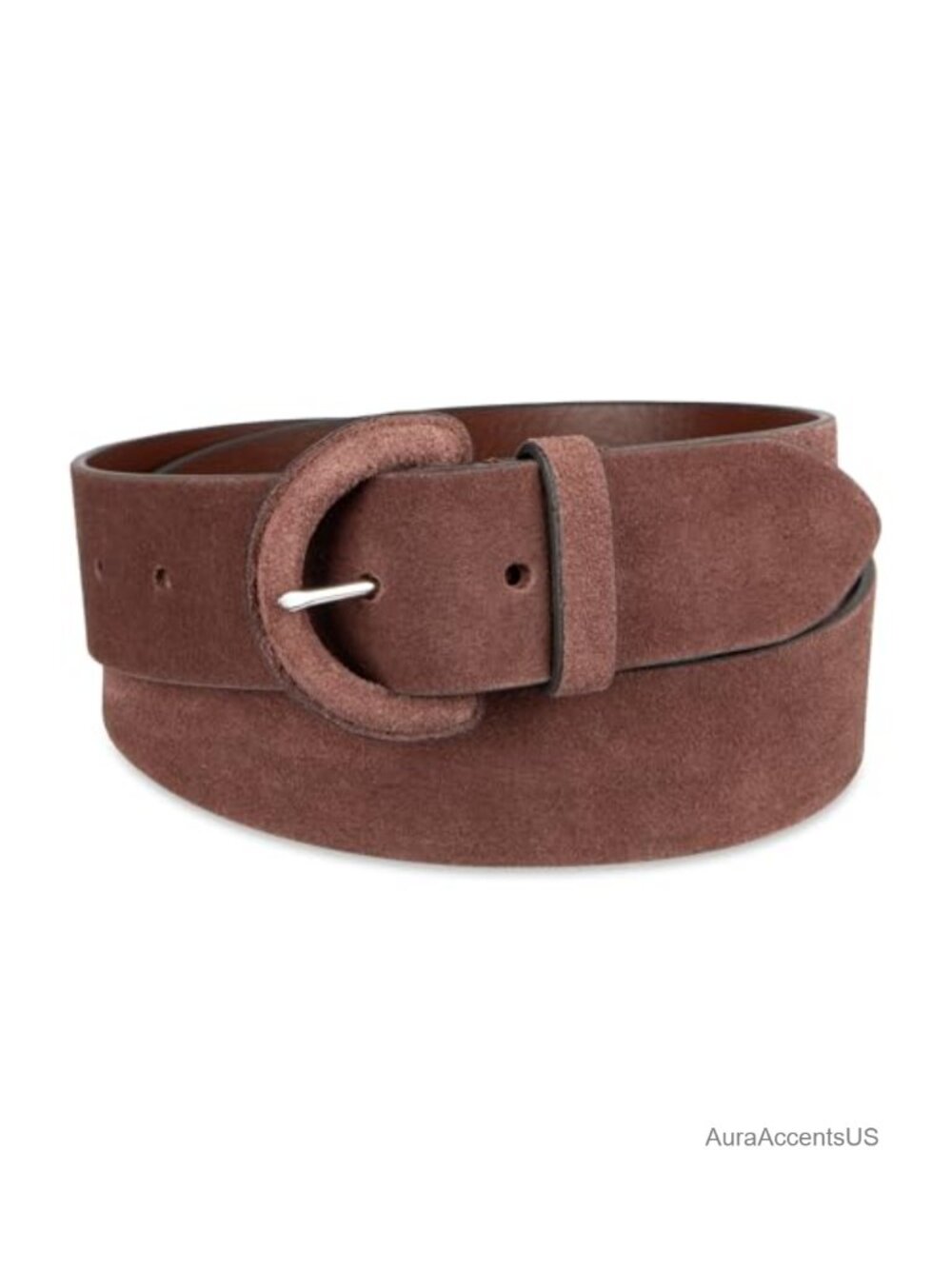 Genuine Leather Covered Buckle Wide Width Belt for Dresses, Jeans, Trousers